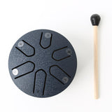 Maxbell Steel Tongue Drum Ethereal Drum 3 inch 6 Tone Hand Pan for Concert Gifts Argent