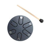 Maxbell Steel Tongue Drum Ethereal Drum 3 inch 6 Tone Hand Pan for Concert Gifts Argent