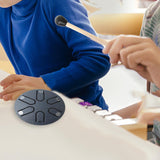 Maxbell Steel Tongue Drum Ethereal Drum 3 inch 6 Tone Hand Pan for Concert Gifts Argent