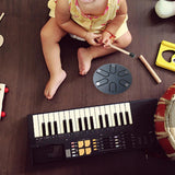 Maxbell Steel Tongue Drum Ethereal Drum 3 inch 6 Tone Hand Pan for Concert Gifts Argent