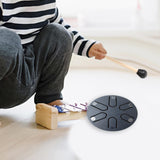 Maxbell Steel Tongue Drum Ethereal Drum 3 inch 6 Tone Hand Pan for Concert Gifts Argent