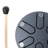 Maxbell Steel Tongue Drum Ethereal Drum 3 inch 6 Tone Hand Pan for Concert Gifts Argent