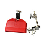 Maxbell High Pitched Cow Bell with Holder Clamp Percussion for Party Red