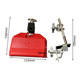 Maxbell High Pitched Cow Bell with Holder Clamp Percussion for Party Red