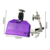 Maxbell High Pitched Cow Bell with Holder Clamp Percussion for Party Violet