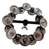 Maxbell Hi Hat Tambourine with Double Row Music Rhythm Tambourine for Ensemble