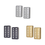 Maxbell 2Pcs Copper Guitar Pickup Cover for 6 Strings Electric Guitar Replacement Argent