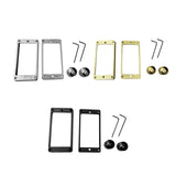 Maxbell 4 Pieces Pickup Metal Frame and Knob Replaces Frame Mounting Rings for Parts Argent