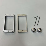 Maxbell 4 Pieces Pickup Metal Frame and Knob Replaces Frame Mounting Rings for Parts Argent