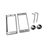 Maxbell 4 Pieces Pickup Metal Frame and Knob Replaces Frame Mounting Rings for Parts Argent