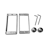 Maxbell 4 Pieces Pickup Metal Frame and Knob Replaces Frame Mounting Rings for Parts Argent