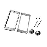 Maxbell 4 Pieces Pickup Metal Frame and Knob Replaces Frame Mounting Rings for Parts Argent