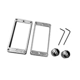 Maxbell 4 Pieces Pickup Metal Frame and Knob Replaces Frame Mounting Rings for Parts Argent