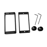 Maxbell 4 Pieces Pickup Metal Frame and Knob Replaces Frame Mounting Rings for Parts Black