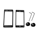 Maxbell 4 Pieces Pickup Metal Frame and Knob Replaces Frame Mounting Rings for Parts Black