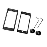 Maxbell 4 Pieces Pickup Metal Frame and Knob Replaces Frame Mounting Rings for Parts Black