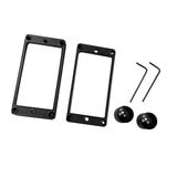 Maxbell 4 Pieces Pickup Metal Frame and Knob Replaces Frame Mounting Rings for Parts Black