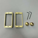 Maxbell 4 Pieces Pickup Metal Frame and Knob Replaces Frame Mounting Rings for Parts Aureate