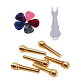 Maxbell Guitar Bridge Pins Puller Peg Remover 5Pcs Guitar Pick for Acoustic Guitar