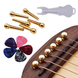 Maxbell Guitar Bridge Pins Puller Peg Remover 5Pcs Guitar Pick for Acoustic Guitar