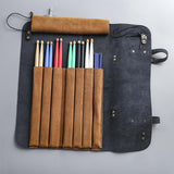 Maxbell Drumstick Bag Detachable Large Capacity Portable Artificial Leather Durable black