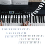 Maxbell 48" Piano Keyboard Stickers Big Letters Piano Keyboard Stickers for Kids Black