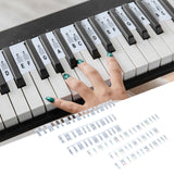 Maxbell 48" Piano Keyboard Stickers Big Letters Piano Keyboard Stickers for Kids Black