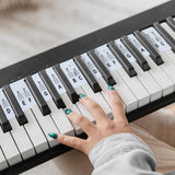 Maxbell 48" Piano Keyboard Stickers Big Letters Piano Keyboard Stickers for Kids Black