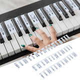 Maxbell 48" Piano Keyboard Stickers Big Letters Piano Keyboard Stickers for Kids Black