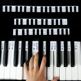 Maxbell 48" Piano Keyboard Stickers Big Letters Piano Keyboard Stickers for Kids Black
