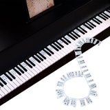 Maxbell 48" Piano Keyboard Stickers Big Letters Piano Keyboard Stickers for Kids Black