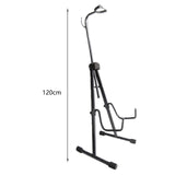 Maxbell Metal Cello Display Stand with Hook Foldable Professional Black Color Sturdy