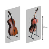 Maxbell Metal Cello Display Stand with Hook Foldable Professional Black Color Sturdy