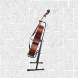 Maxbell Metal Cello Display Stand with Hook Foldable Professional Black Color Sturdy