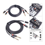 Maxbell Dual RCA to Dual 6.35mm Audio Cable Male to Male Solid for Elertronic Qrgan 1.5M