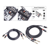 Maxbell Dual RCA to Dual 6.35mm Audio Cable Male to Male Solid for Elertronic Qrgan 1.5M