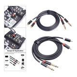 Maxbell Dual RCA to Dual 6.35mm Audio Cable Male to Male Solid for Elertronic Qrgan 1.5M