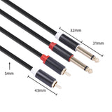 Maxbell Dual RCA to Dual 6.35mm Audio Cable Male to Male Solid for Elertronic Qrgan 1.5M