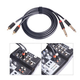Maxbell Dual RCA to Dual 6.35mm Audio Cable Male to Male Solid for Elertronic Qrgan 1.5M