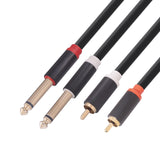 Maxbell Dual RCA to Dual 6.35mm Audio Cable Male to Male Solid for Elertronic Qrgan 1.5M