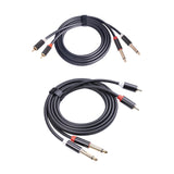 Maxbell Dual RCA to Dual 6.35mm Audio Cable Male to Male Solid for Elertronic Qrgan 1.5M