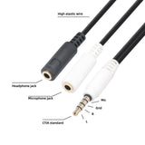 Maxbell Universal Headset Splitter Cable Durable for PC Audio Players Laptop