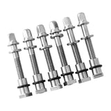 Maxbell 6 Pieces Drum Tension Rods Hardware for Snare Drum Spare Parts Replaces 6x50MM