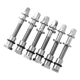 Maxbell 6 Pieces Drum Tension Rods Hardware for Snare Drum Spare Parts Replaces 6x50MM