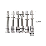 Maxbell 6 Pieces Drum Tension Rods Hardware for Snare Drum Spare Parts Replaces 6x50MM