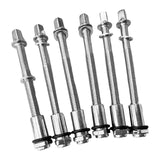 Maxbell 6 Pieces Drum Tension Rods Hardware for Snare Drum Spare Parts Replaces 6x60MM