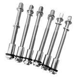 Maxbell 6 Pieces Drum Tension Rods Hardware for Snare Drum Spare Parts Replaces 6x60MM