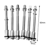 Maxbell 6 Pieces Drum Tension Rods Hardware for Snare Drum Spare Parts Replaces 6x60MM