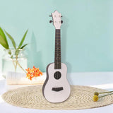 Maxbell Acoustic Ukulele Toy Portable Wood Early Educational 4 Strings White