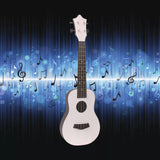 Maxbell Acoustic Ukulele Toy Portable Wood Early Educational 4 Strings White